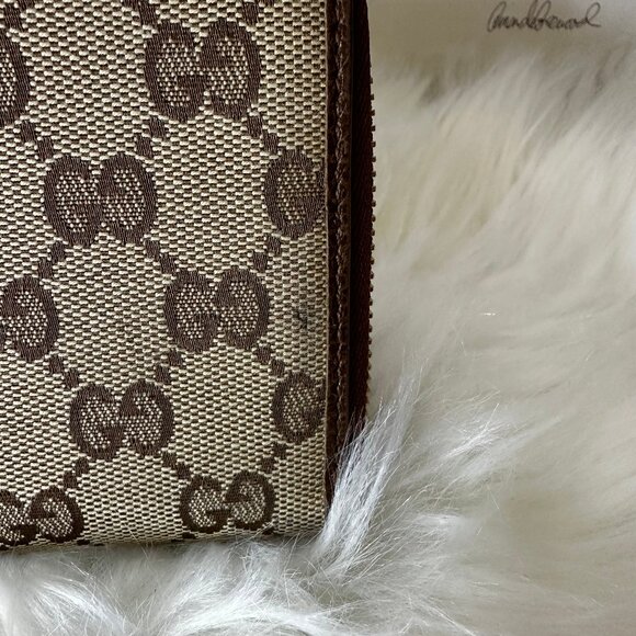 Authentic Gucci GG Logo Monogram Canvas/Leather Zippy Continental Wallet - Picture 11 of 13